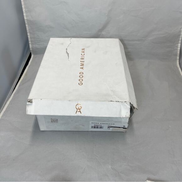 Good American White Terry Lucite Wedge Heels Women 10 - Picture 14 of 16